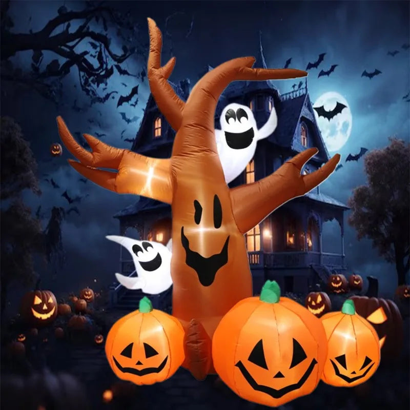 Inflatable Toy Scary Pumpkin Tree Halloween Inflatable Model Luminous Inflatable Model Halloween Atmosphere Decoration Model