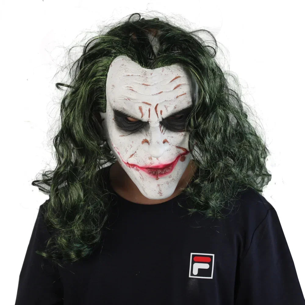 Heath Ledger Clown Joker Latex Masker Halloween Pruik Hoofddeksel Cosplay Platex Masker Halloween Pruik Hoofddeksel Cosplay Prop