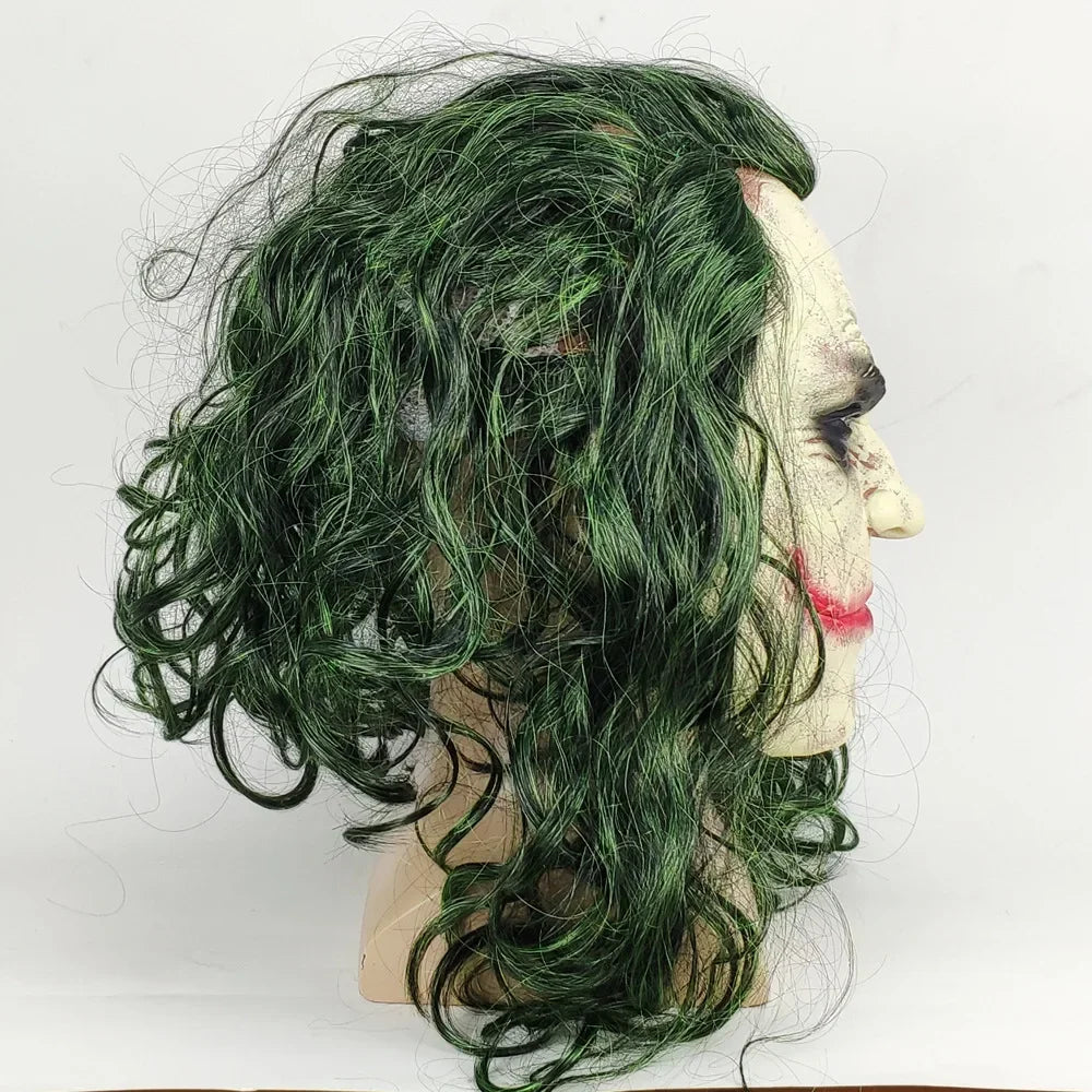 Heath Ledger Clown Joker Latex Masker Halloween Pruik Hoofddeksel Cosplay Platex Masker Halloween Pruik Hoofddeksel Cosplay Prop