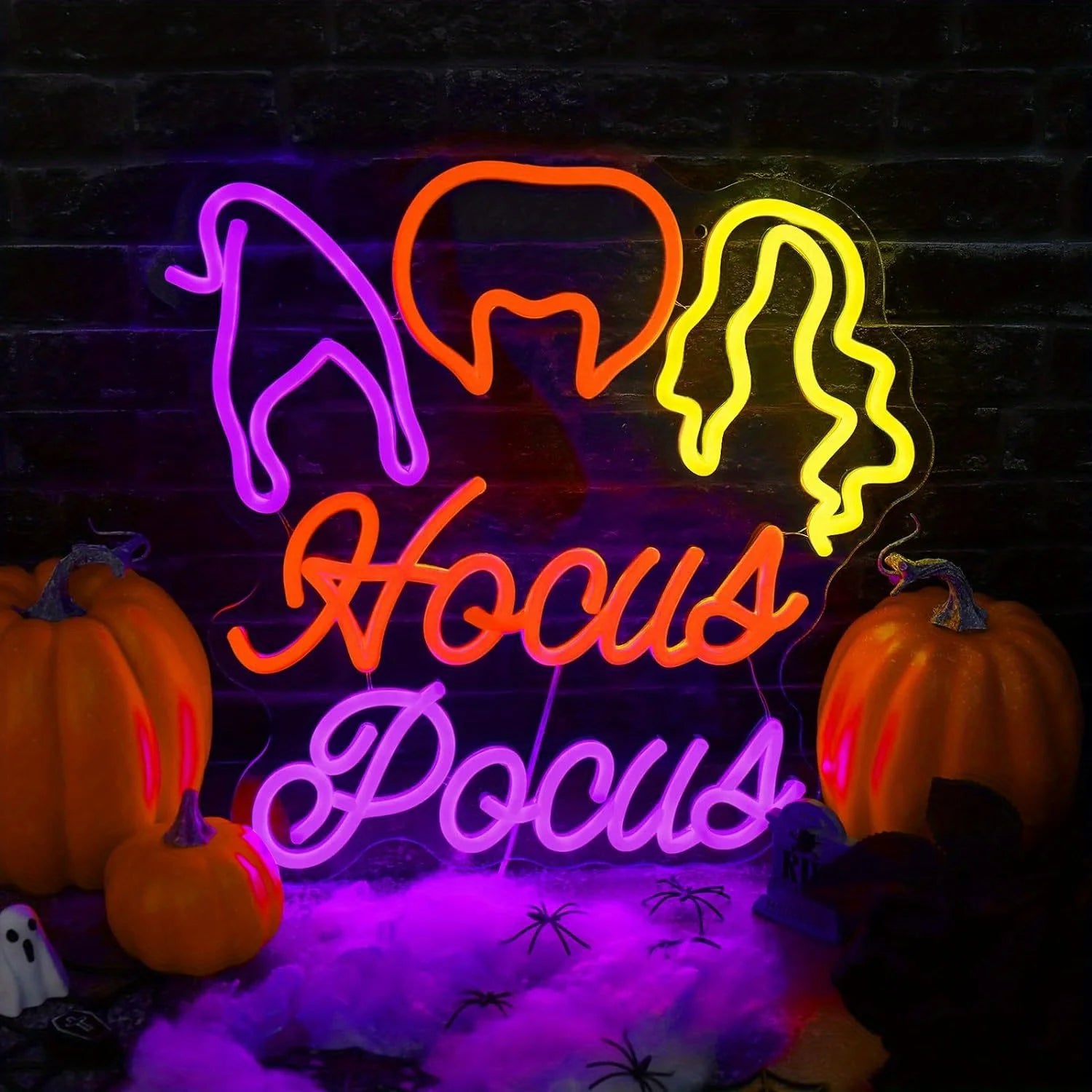 Hocus Pocus Neon Sign Witch Neon LED Halloween Party Supplies for Halloween Party Haunted House Men'S Cave Birthday Gifts
