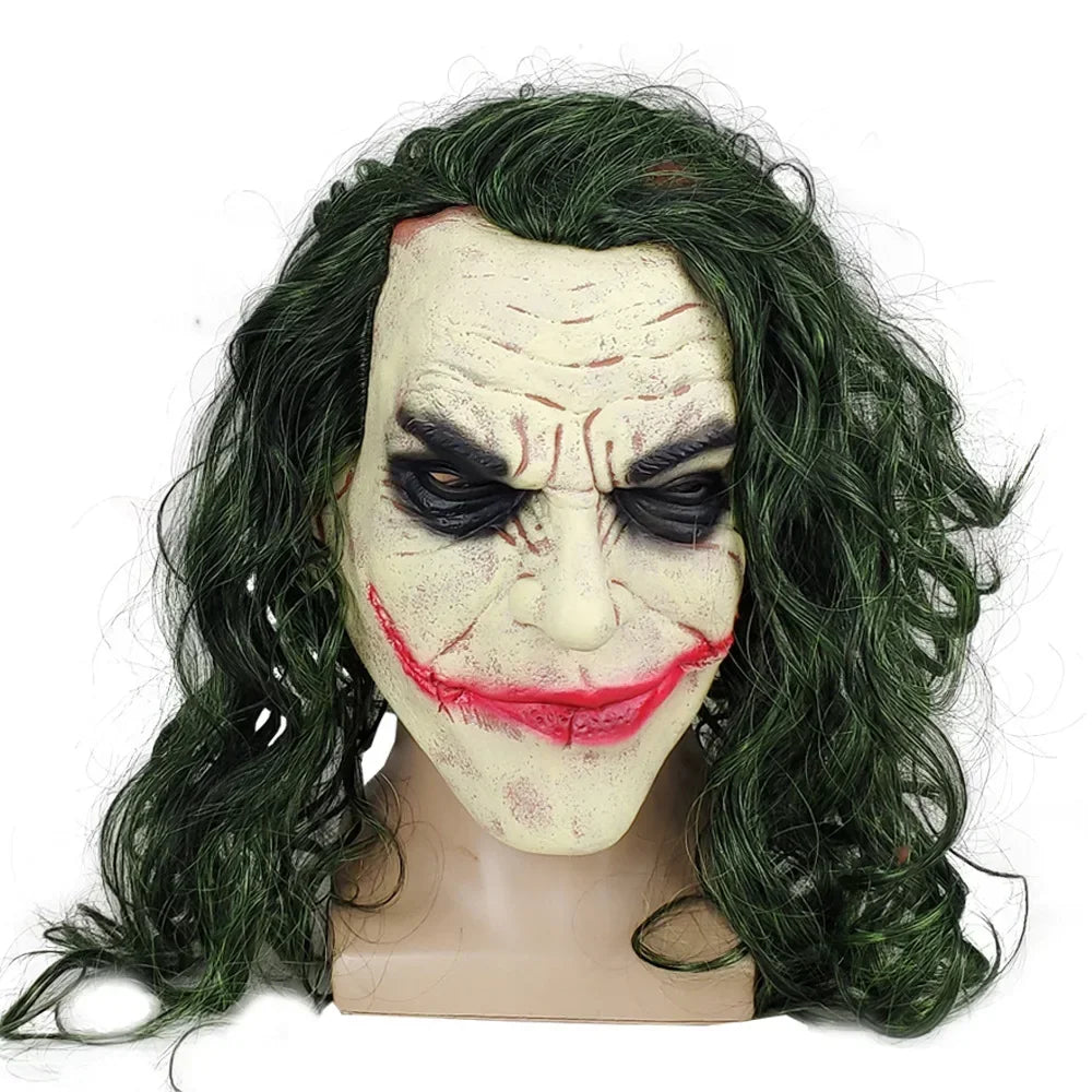 Heath Ledger Clown Joker Latex Masker Halloween Pruik Hoofddeksel Cosplay Platex Masker Halloween Pruik Hoofddeksel Cosplay Prop