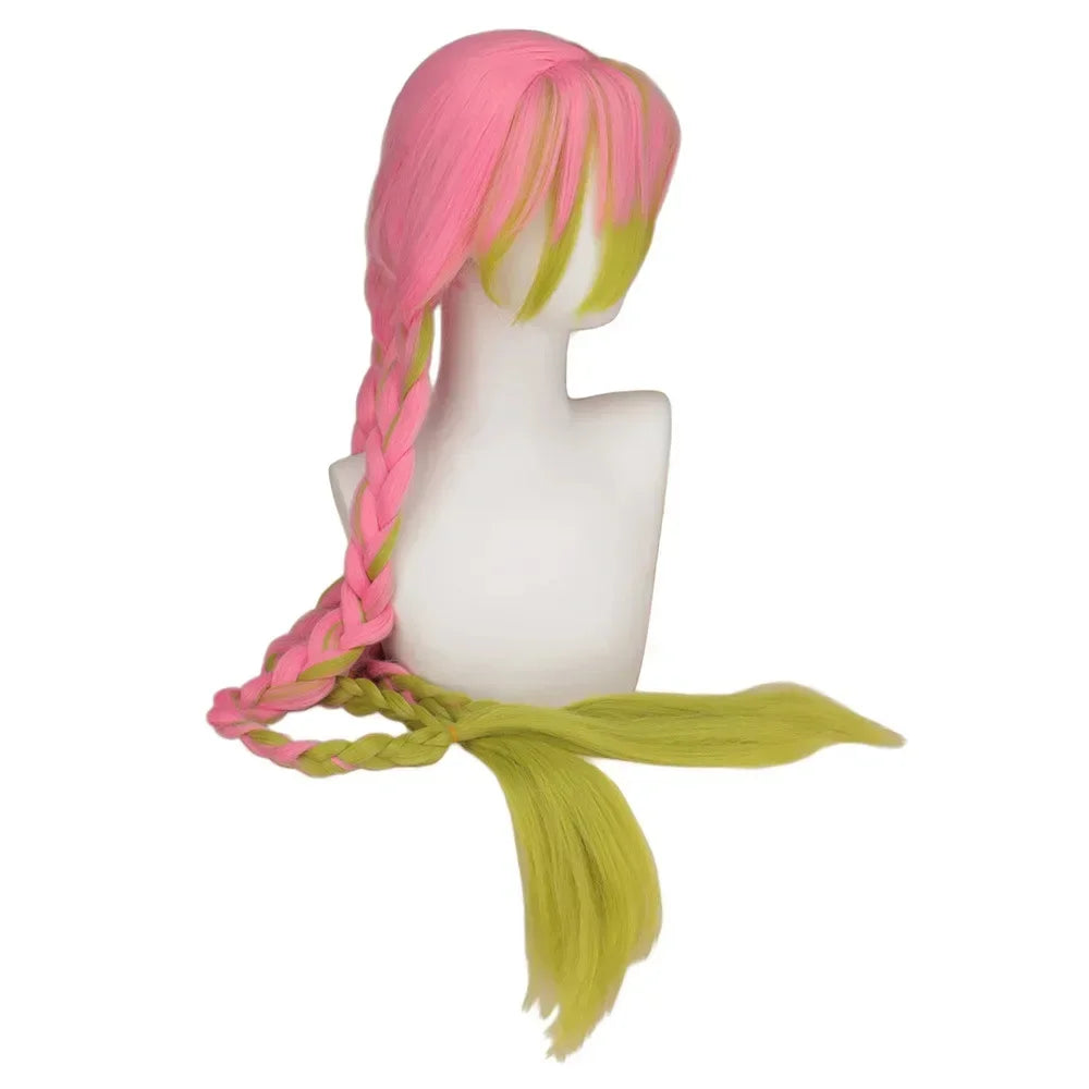 Anime Kanroji Mitsuri Cosplay Costume Kimono Haori Dress Wig Clothes Halloween Costume for Adult Children