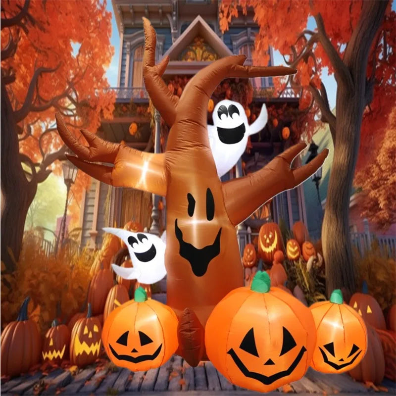 Inflatable Toy Scary Pumpkin Tree Halloween Inflatable Model Luminous Inflatable Model Halloween Atmosphere Decoration Model