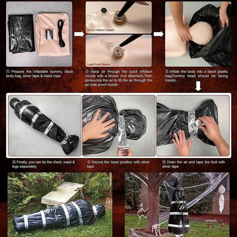 Inflatable Corpse Props, 1 Set Outdoor Halloween Decorations, Halloween Decorations for Home Yard Garden, Halloween Costumes